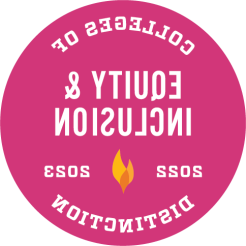 Pink Badge noting 利记sbo as a College of Distinction for 股本 and Inclusion.